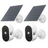 aosu 2K Solar Security Cameras Wireless Outdoor, Solar Outdoor Camera for Home Security, WiFi Camera with Color Night Vision, PIR Human Detection, 2-Way Talk, IP66 Waterproof (2 Pack) view 1