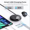 Flat Extension Cord 10 ft, ORICO Round Power Strip with 3 USB Ports and 3 Outlets, Long Extension Cord Flat Plug Outlet Extender, Cruise Power Strip Cruise Approved Travel Essential - Black view 4