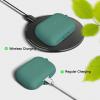 Woyinger for AirPods Pro Case with Cleaner Kit, Compatible with Airpods Pro 1st Generation Case (USB-C Cable) with Keychain for Women and Men,Pine Green view 3
