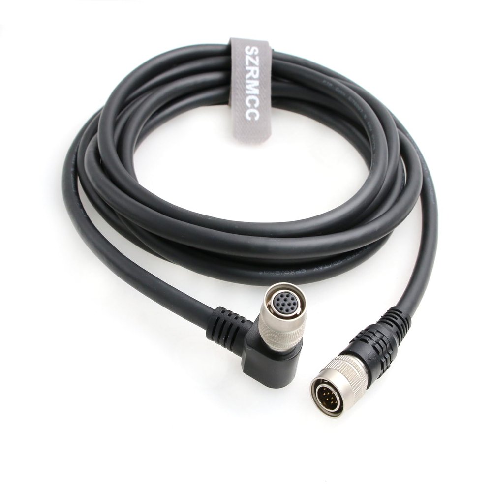 SZRMCC Hirose 12 Pin Male to Right Angle 12pin Female Shielded Replacement Cable for Sony CCXC-12P CCD XC DXC Series Intercon VCP Hitachi Industrial Camera (5m)