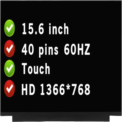 BTSELSS HD 1366x768 40 pins LCD Touch Screen Replacement for HP 15-DY1755CL 15.6" Display Panel