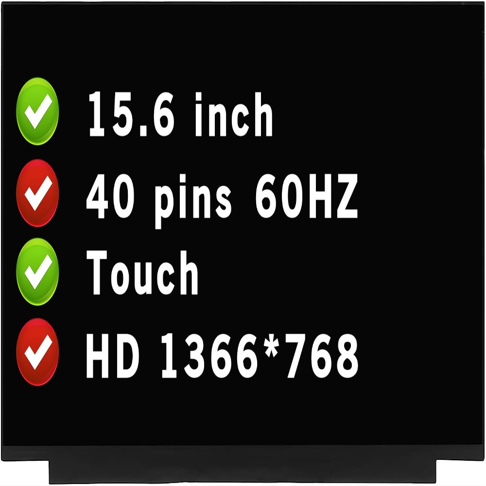 BTSELSS HD 1366x768 40 pins LCD Touch Screen Replacement for HP 15-DY1755CL 15.6" Display Panel