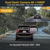 Fitcamx Front 4K+Rear 1080P Dash Cam Adapts for Hyundai Palisade 2020 2021 2022 Limited SE SEL Calligraphy (Part No#S8000), OEM Look, Dual Loop Recording, WiFi & APP, G-Sensor, Easy to Use, 128GB Card view 2