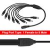 SYH&AQYE 8 Male Power Cord, 5.5mm x 2.1mm Tip Splitter Cable, 8 Way 1 Female to 8 Male Power Supply Wire Cord Y Adppter Replacement for CCTV Security Cameras Camera LED Strip Lights view 2