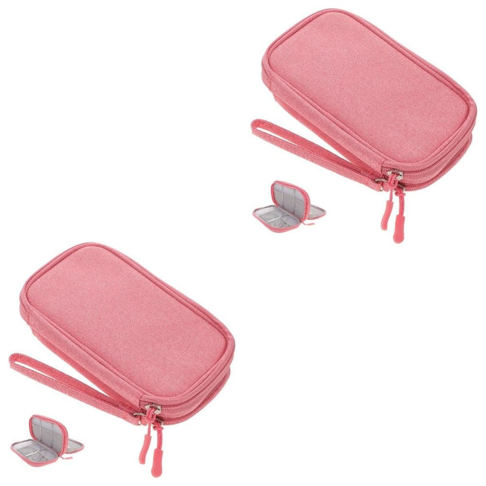 SOLUSTRE 2pcs Digital Accessories Organizer Pouch Portable Data Cable Storage Bag Multi-partition Design for Travel Business and School Use Lightweight and Electronics Organizer