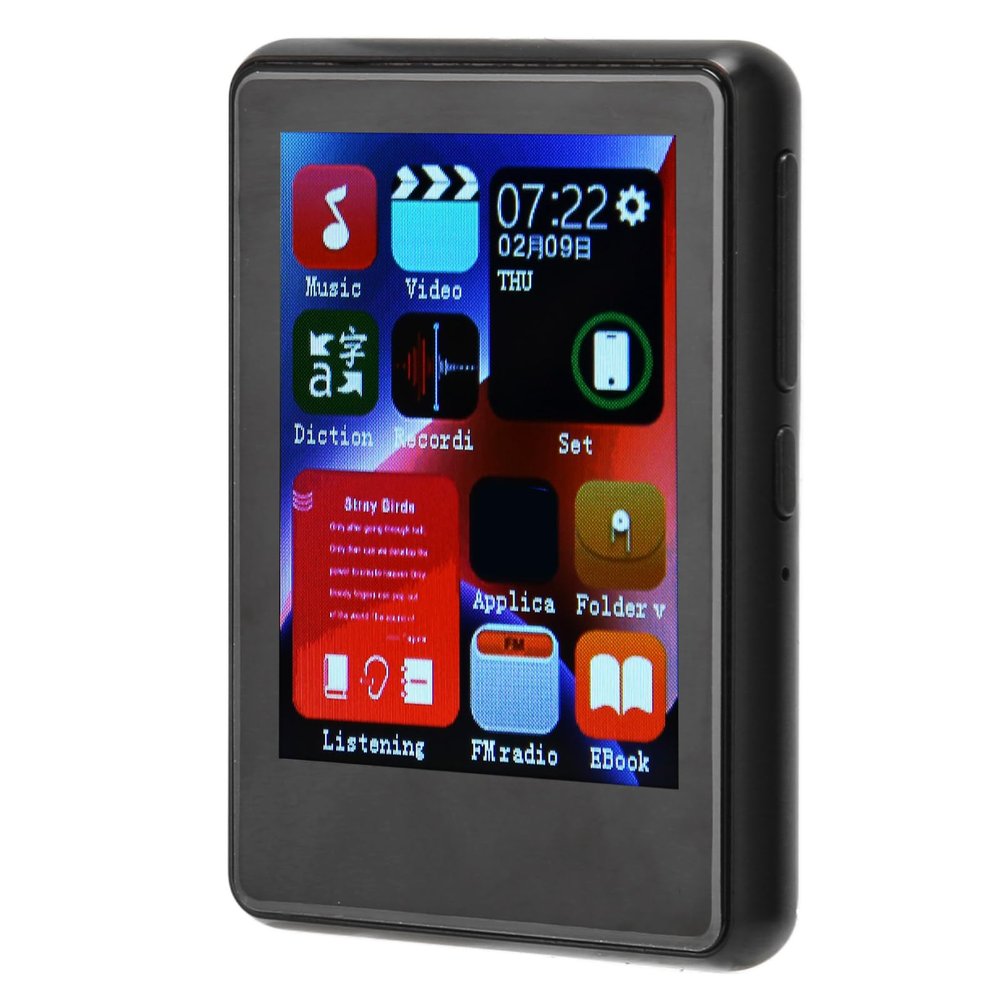 Bluetooth 5.0 MP3 Player, 2.4inch Music Player, 4GB Portable Music Audio Player with FM Radio, Recording E Book, Headphone, Support Memory Card up to 256GB (Black)