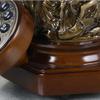 Classic European Retro Landline Telephone Phone Barrel Retro Brown Wired Fashion Creative Metal Rotating Solid Wood Caller ID view 3