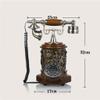 Classic European Retro Landline Telephone Phone Barrel Retro Brown Wired Fashion Creative Metal Rotating Solid Wood Caller ID view 4