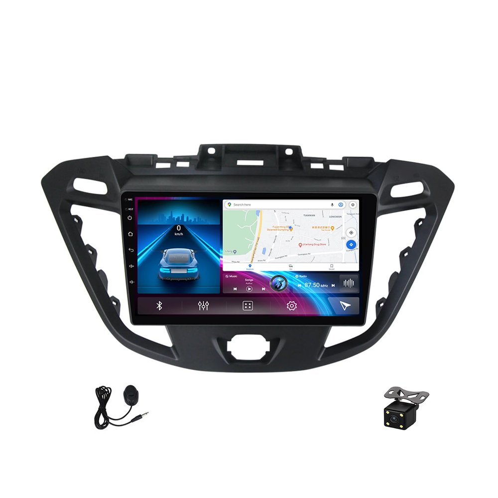 Android Car Stereo 9 Inch Touchscreen Bluetooth Car Radio for Ford Transit Custom Tourneo 2012~2021 GPS in-Dash Navigation FM Radio Mirror Link DSP, with Backup Camera+Microphone,4g WiFi,3G+32G