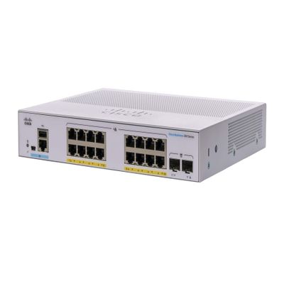 Cisco Business CBS350-16P-E-2G Managed Switch | 16 Port GE | PoE | Ext PS | 2x1G SFP | Limited Lifetime Protection (CBS350-16P-E-2G) (Renewed)