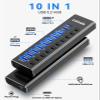 Powered USB Hub 3.2, LEINSIS 10-Port USB 3.2/USB C Hub (10Gbps USB-A 3.2 +2 USB-C 3.2 +7 USB 3.0 Ports) with Individual On/Off Switches and 12V Power Adapter, Aluminum USB Hub Powered for Laptop PC view 2