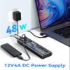 Powered USB Hub 3.2, LEINSIS 10-Port USB 3.2/USB C Hub (10Gbps USB-A 3.2 +2 USB-C 3.2 +7 USB 3.0 Ports) with Individual On/Off Switches and 12V Power Adapter, Aluminum USB Hub Powered for Laptop PC view 4