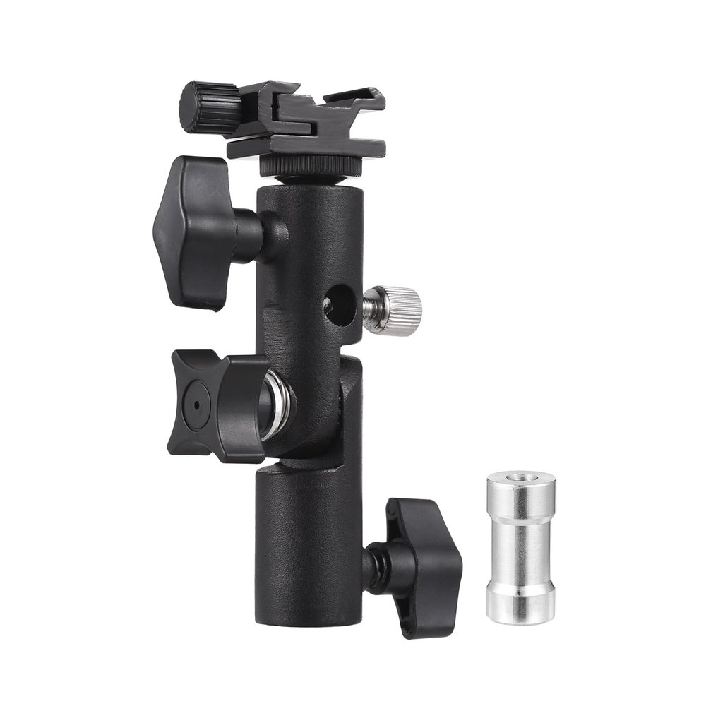 Namolit Camera Flash Mount Speedlite Swivel Bracket Flash Stand Bracket with Cold Shoe Mount 1/4 Inch & 3/8 Inch Screw Hole Umbrella Mount Holder Flash Light Accessories