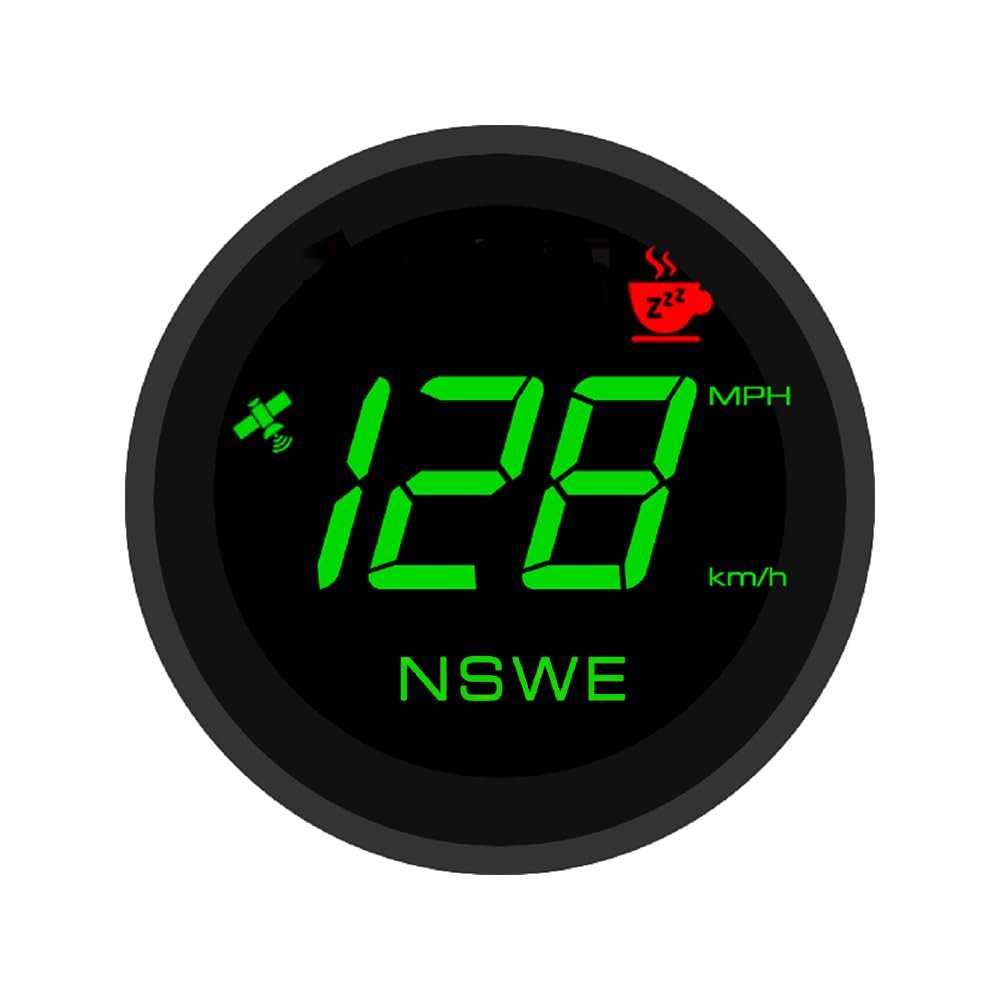 ELING Universal HUD ADAS 2 3/4 GPS Speedometer 0-299 KM/H MPH Speedo Gauge Inertial GPS Technology with Fatigue Driving Alarm Overspeed Buzzer 5-36VDC for Tesla Model Car