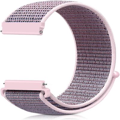 Amzhero Smartwatch band 22MM for IDW19,IDW16, Nylon Band Adjustable Sport Stretchy Braided Solo Loop Strap, Pink