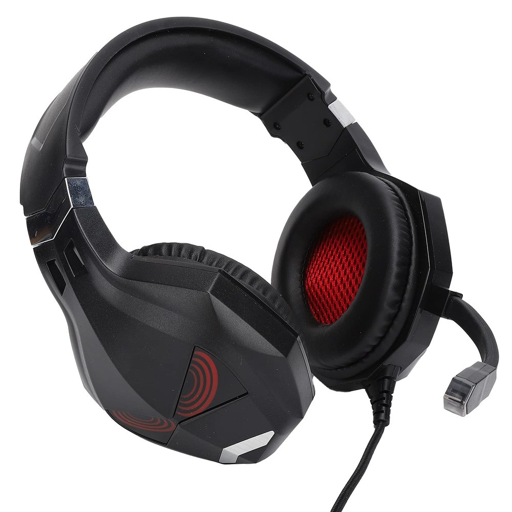 ciciglow G319 Stereo Gaming Headset, Noise Canceling Over Ear Headphones with Mic LED Light, Bass Surround Compatible with Plug and Play
