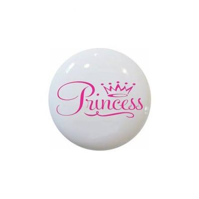 Fairy Tale Princess Fairytale DECORATIVE Ceramic Dresser Drawer PULLS Cabinet Cupboard KNOBS (Princess Word Art with Crown Color)