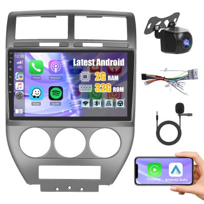 [2G+32G] Android 13 Radio for Jeep Compass Patriot 2007 2008 2009 with Wireless Carplay Android Auto, 10.1" Touch Screen Car Radio Support GPS/WiFi/Bluetooth/26UI/Voice Control/SWC
