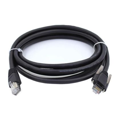 Industrial CCD Camera Gigabit Network Cable with Lock Fixed Industrial Camera Special Network Cable Black (25m)