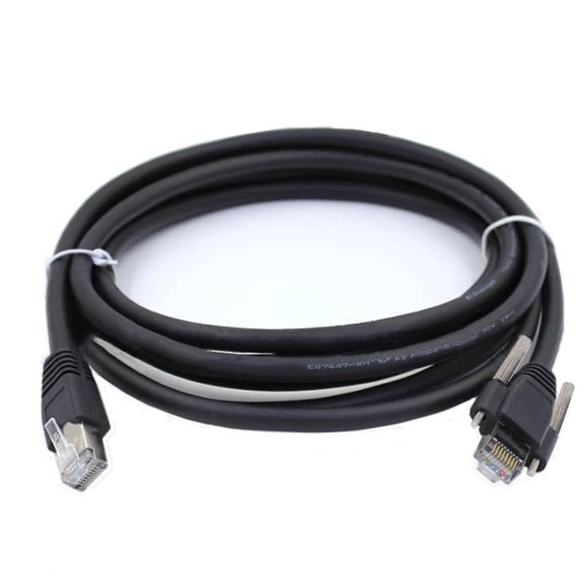Industrial CCD Camera Gigabit Network Cable with Lock Fixed Industrial Camera Special Network Cable Black (25m)