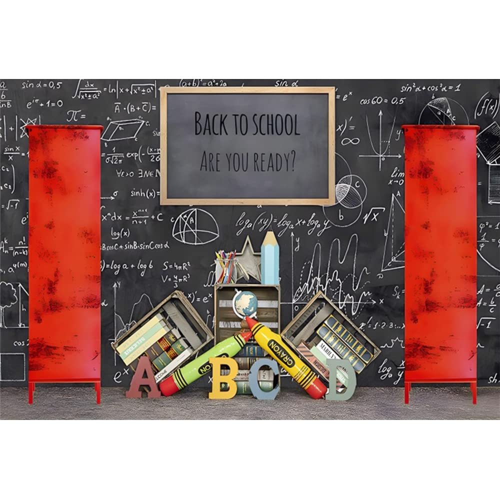 10x8ft Back to School Backdrop for Photoshoot Black Chalkboard ABC Letter Background for Photography Classmate Party Banner Props Classroom Wall Decor for Students Kids