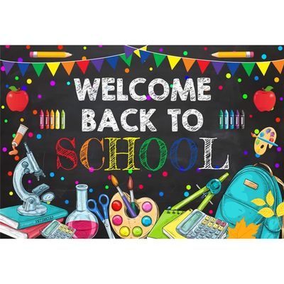 10x6.5ft Back to School Backdrop for Photoshoot Welcome Back Background for Photography Students Classmate Party Banner Portrait Photo Studio Props Classroom Wall Decor for Kids