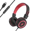Bywulanda Kids Headphones with LED Lights for School, Upgrade USB Type C Kid Headphone with Microphone, Volume Limiter 85/94dB, Wired On Ear Headphones for Boys/Girls/Tablet/Travel -Black view 1