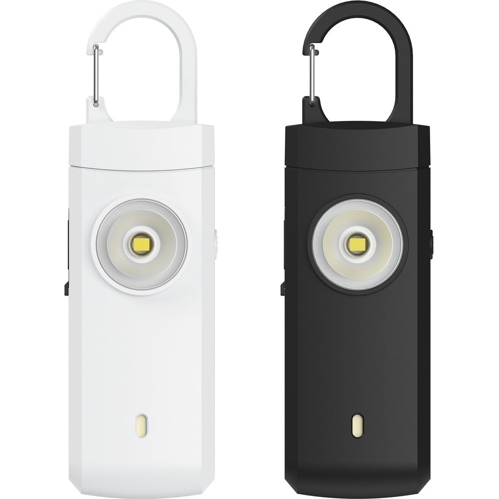 ANKOSHUN Rechargeable Personal Alarm for Women - 2 Pack Christmas Birthday Gifts for Women, Daughter, College Student, Teen Girl, Night Workers, Elders, Kids, Siren Alarm, USB Charging, Backl&White