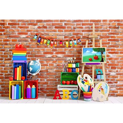 15x8ft Back to School Backdrop for Photoshoot Welcome Back Colored Pencils Background for Photography Classmate Party Banner Props Classroom Brick Wall Decor for Students Kids