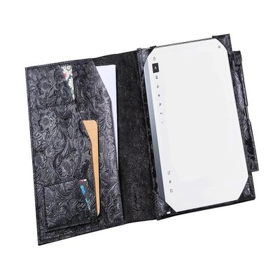 Black Purple Leather case with Pen Holder for Remarkable 2,Tooled Embossing Leather Folio Organizer Cover for Remarkable 2,N05-LRMBPU