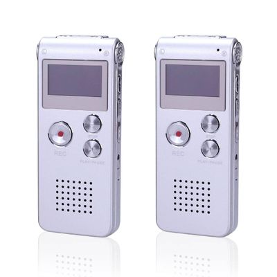 2Packs Paranormal Ghost Hunting Equipment Digital EVP Voice Activated Recorder USB 8GB Silver White