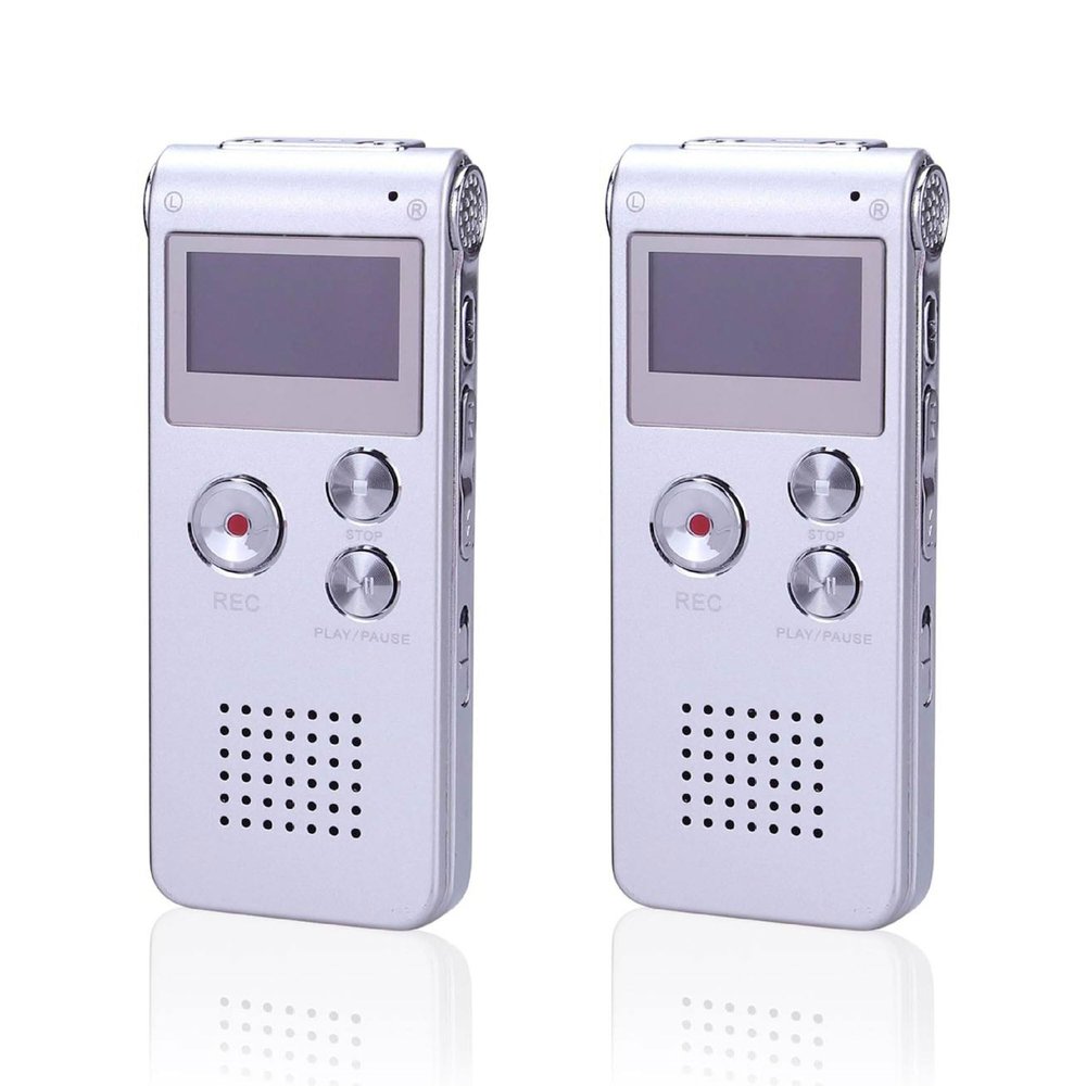 2Packs Paranormal Ghost Hunting Equipment Digital EVP Voice Activated Recorder USB 8GB Silver White