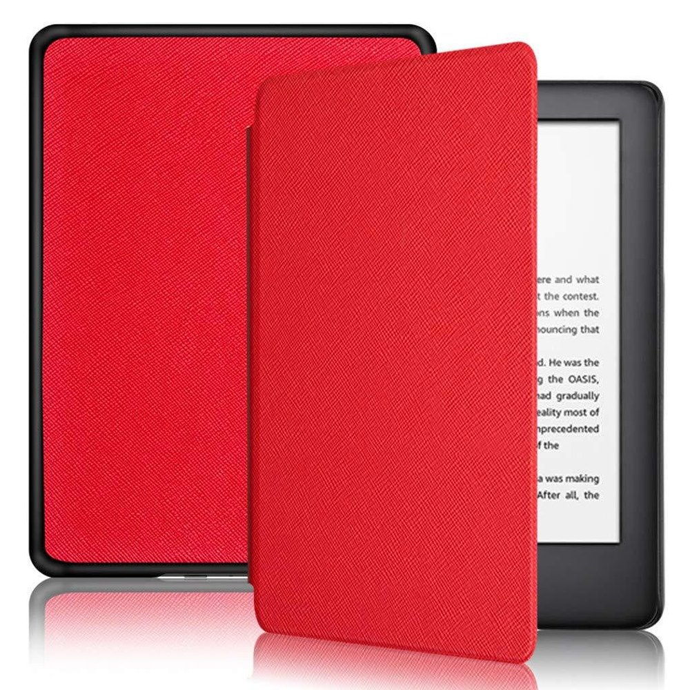 Case Fits Amazon 6" Kindle 10th Generation [2019 Release,Model: J9G29R]-Smart Auto Sleep/Wake, Light Thin Cross Pattern PU Leather Cover