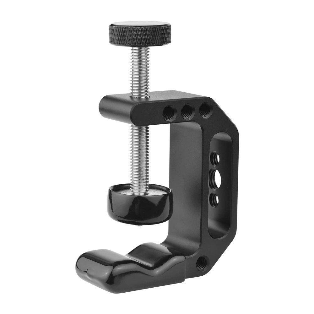 Namolit Universal C Clamp Heavy Duty Desktop Mount Clamp Lightweight Tripod Mount Clamp with Standard 1/4 Inch and 3/8 Inch Screw Holes