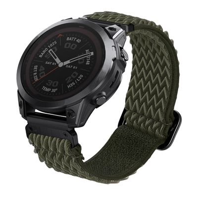 Abanen Upgraded Quick Fit 22mm Elastic Band for Garmin Fenix 8 47mm/ Instinct 3 45mm/ Fenix 7/6/5, Soft Stretchy Loop Nylon Wristband Strap for epix Pro/Tactix 8 (47mm) (Moss Green)
