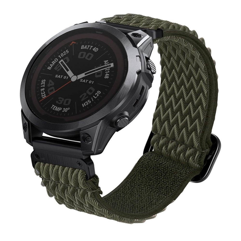 Abanen Upgraded Quick Fit 22mm Elastic Band for Garmin Fenix 8 47mm/ Instinct 3 45mm/ Fenix 7/6/5, Soft Stretchy Loop Nylon Wristband Strap for epix Pro/Tactix 8 (47mm) (Moss Green)