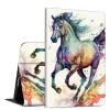 Case for All-New Kindle Fire HD 10 & 10 Plus Tablet (11th Generation, 2021 Release) 10.1" Slim Lightweight PU Leather Shock-Proof Smart Stand Cover Case with Auto Wake/Sleep,Art Watercolor Horse view 1