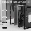 AdirMi Case for Lenovo Tab P11 2nd Gen 11.5 Inch (TB-350), Dual Layer Full Body Tough Rugged Case with 360 Rotatable Kickstand, Hand/Shoulder Strap,Black view 4