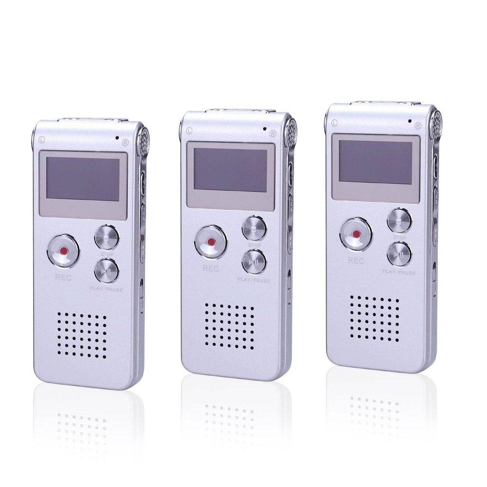 3Packs Paranormal Ghost Hunting Equipment Digital EVP Voice Activated Recorder USB 8GB Silver White