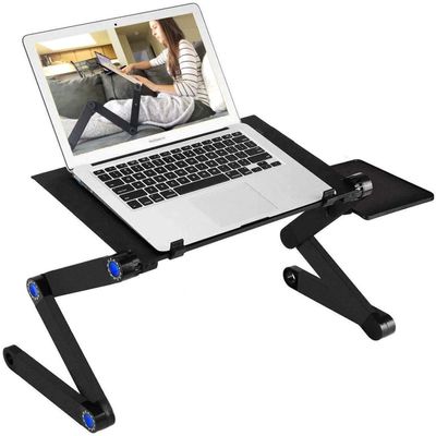 Adjustable Laptop Desk, Portable Lap Stand Table for Home Bed Couch Sofa, Folding Workstation Notebook Riser, Computer Tray Reading Holder