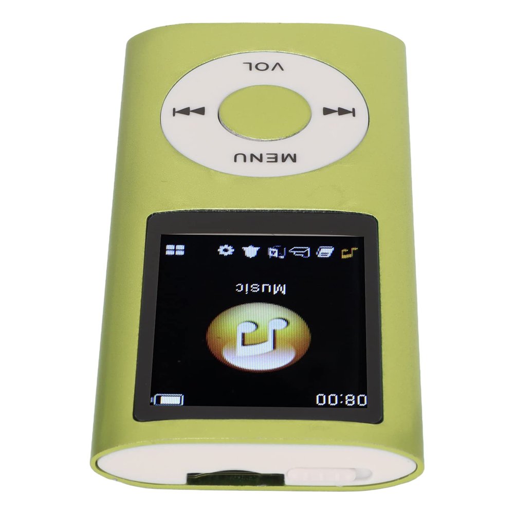 MP3 Player Stylish Multifunctional Lossless Sound Slim 1.8 Inch LCD Screen Portable MP3 Music Player (Green)