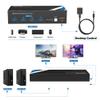 8K KVM Switch HDMI 2 Monitors 2 Computers, NEWCARE 4K 120Hz KVM Switch Dual Monitors 2 Computer with 4 USB 3.0 Port, HDMI 2.1 Switch 2 Port Support HDCP 2.3, HDR 10, RGB 8:8:8, Wired Remote Switch view 3