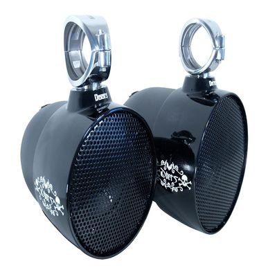 Dbot5 Pro-Audio 8" Horn-Loaded Wakeboard Black Pearl Speakers | Waterproof Off-Road Tower Speakers Deliver Crystal Clear Audio Over 200ft with Rotation in 360 | Perfect for Wakeboats, UTVs, and Jeeps