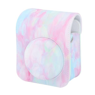 Camera Protective Case for Mini 12, PU Leather Protective Case with Shoulder Strap, Case for FujifilmInstax Mini 12 Instant Camera (Dreamy Bubble)
