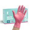 GUSTO Pink Nitrile Disposable Gloves [100 Count] Latex & Rubber Free, Powder-Free, Non-Sterile, Food-Safe Gloves for Cleaning, Beauty & Everyday Use (Formerly Comfy Package) view 1