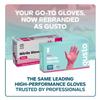 GUSTO Pink Nitrile Disposable Gloves [100 Count] Latex & Rubber Free, Powder-Free, Non-Sterile, Food-Safe Gloves for Cleaning, Beauty & Everyday Use (Formerly Comfy Package) view 2