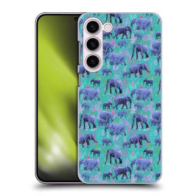 Head Case Designs Officially Licensed Micklyn Le Feuvre Sweet Elephants Animals Hard Back Case Compatible with Samsung Galaxy S23+ 5G