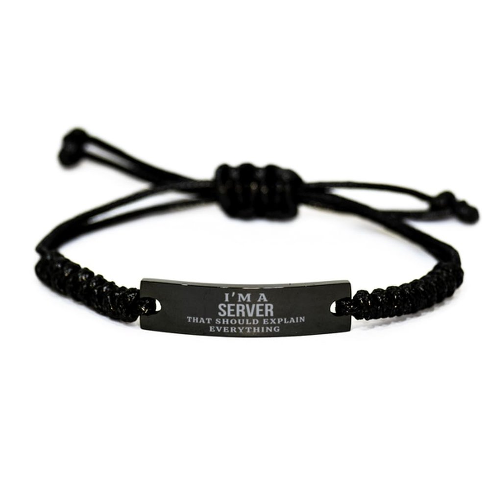 Mugart Server Rope Bracelet Gifts for Men Women, I'm a Server that Should Explain Everything, Sarcasm Server Coworker Birthday Gifts for Friend Holiday Gifts for Server