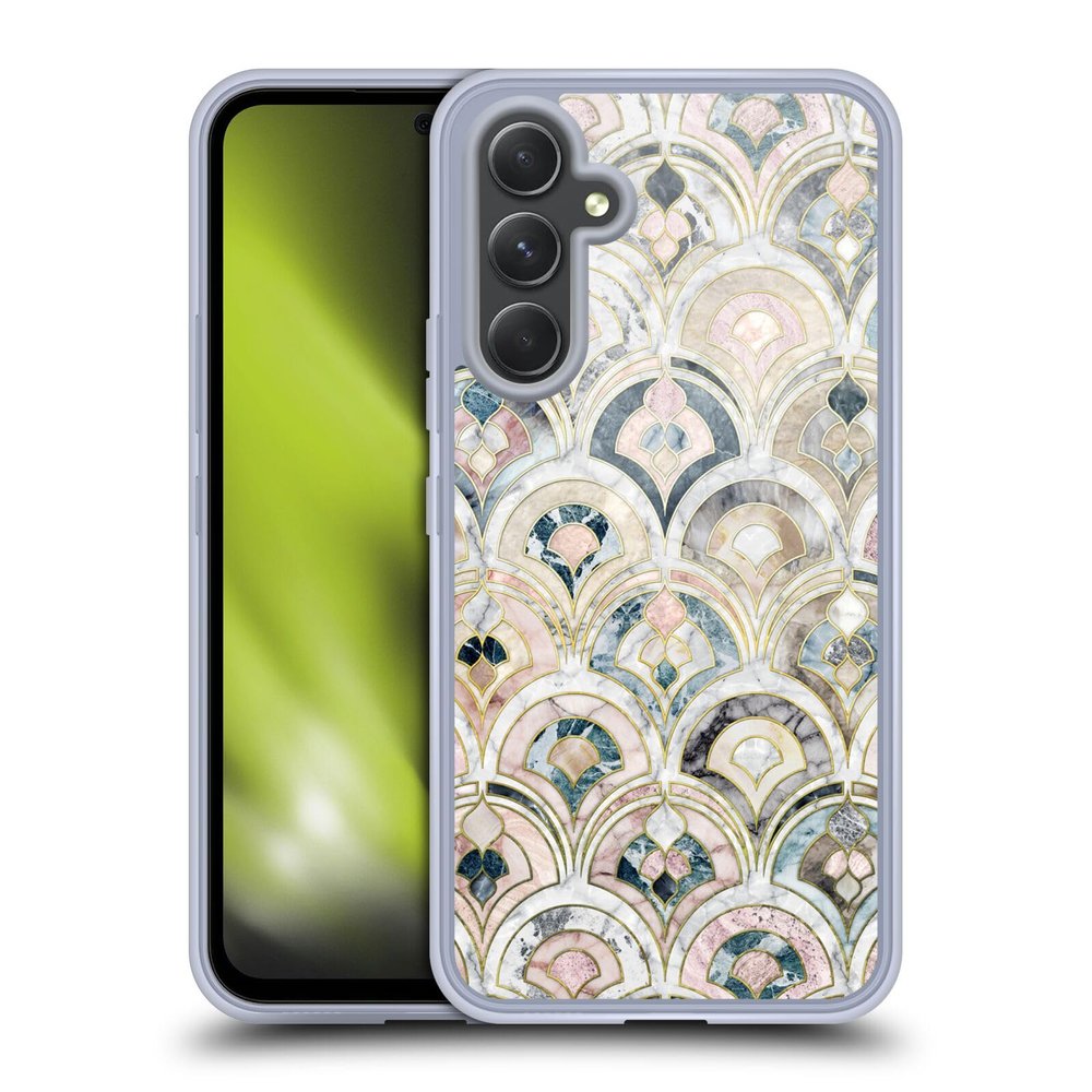 Head Case Designs Officially Licensed Micklyn Le Feuvre Art Deco Tiles in Soft Pastels Marble Patterns Gel Case [Military Grade Protection] Compatible with Samsung Galaxy A54 5G