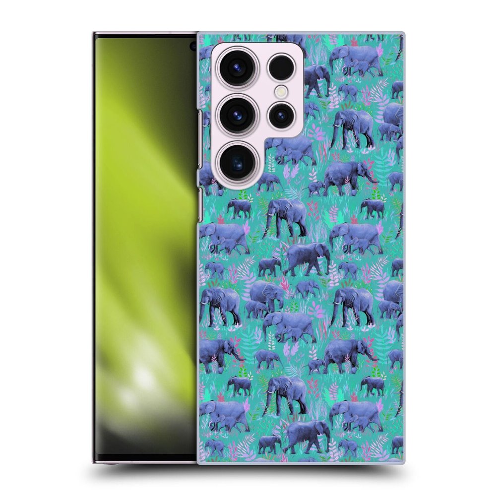 Head Case Designs Officially Licensed Micklyn Le Feuvre Sweet Elephants Animals Hard Back Case Compatible with Samsung Galaxy S23 Ultra 5G